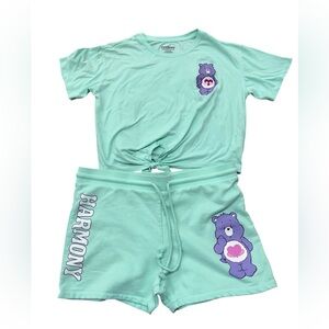 Juniors Care Bear lounge or sleep set in mint green. Size XXL (19)